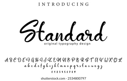 Standard Font Stylish brush painted an uppercase vector letters, alphabet, typeface