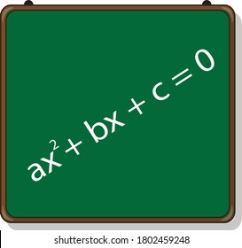 standard form of quadratic equation on green board