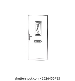 A standard front door with one window.