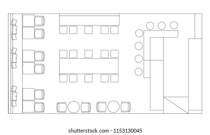 Standard Furniture Symbols Used Architecture Plans Stock Vector ...