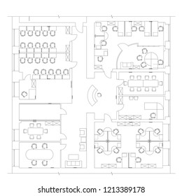 Standard Furniture Symbols Used Architecture Plans Stock Vector ...