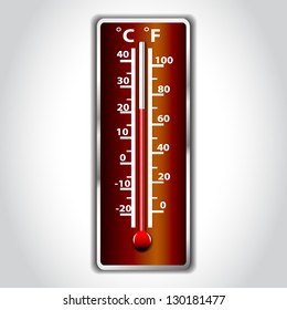 Standard Glass Analog Thermometer on white 