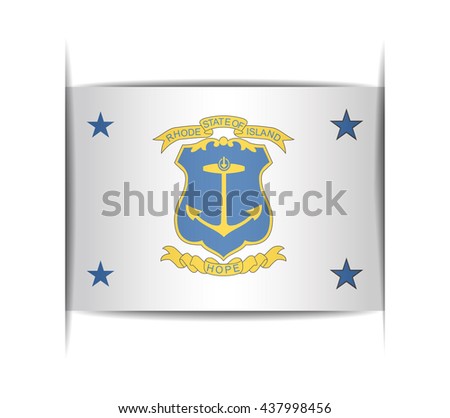 Standard of the Governor of Rhode Island. Vector illustration of a stylized flag. The slit in the paper with shadows. Element for infographics.
