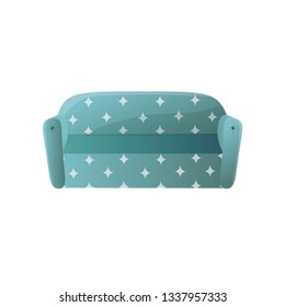 Standard green in stars sofa with rectangular shape back template