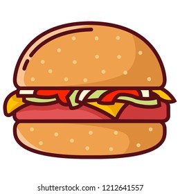 Standard hamburger with the meat