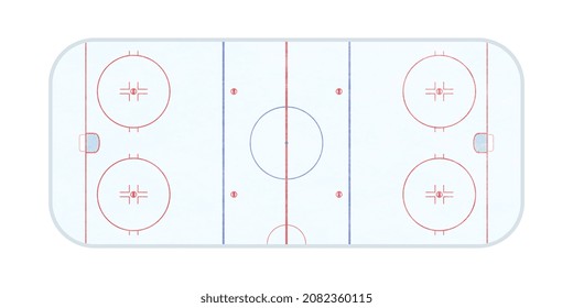 Standard ice hockey field. Ice hockey field coach board. Vector illustration