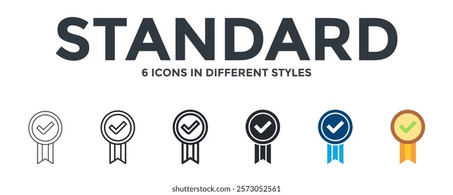 Standard Icon In Different Style Vector Illustration. Designed In Thin Line, Regular Line, Bold Line, Glyph, Color Fill, And Flat Style Can Be Used For Web