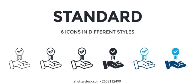 Standard Icon In Different Style Vector Illustration. Designed In Thin Line, Regular Line, Bold Line, Glyph, Color Line, And Color Glyph Style Can Be Used For Web