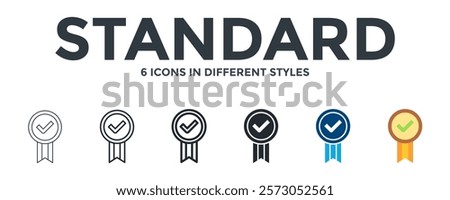 Standard Icon In Different Style Vector Illustration. Designed In Thin Line, Regular Line, Bold Line, Glyph, Color Fill, And Flat Style Can Be Used For Web