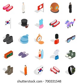 Standard icons set. Isometric set of 25 standard vector icons for web isolated on white background