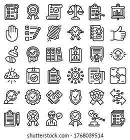 Standard icons set. Outline set of standard vector icons for web design isolated on white background