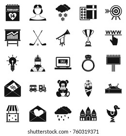 Standard icons set. Simple set of 25 standard vector icons for web isolated on white background