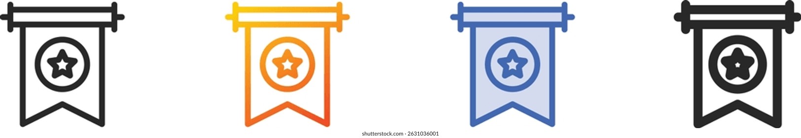 standard icon.Thin Linear, Gradient, Blue Stroke and bold Style Design Isolated On White Background