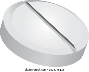 Standard large pill for medical use. Vector illustration.