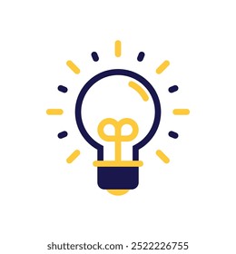 Icono de bombilla estándar que representa ideas y aprendizaje para soluciones de Educación creativa