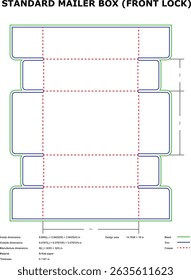 Diseño de Plantilla troquelada de bloqueo frontal de caja de correo estándar