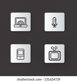 Standard Media 4 icon set,Line vector