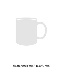 Standard Mug illustration Vector Grey. grey mug cup isolated on white background.