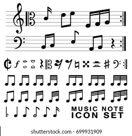 standard music notes symbol set vector eps10