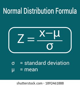 Standard Normal Distribution Formula Vector Illustration