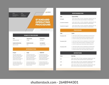 Procedimento Operacional Padrão, Modelo de Panfleto, Projeto de Panfleto de Procedimento Operacional Padrão