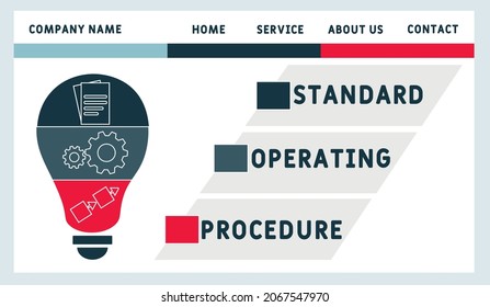 Standard Operating Procedure - SOP acronym. business concept background.  vector illustration concept with keywords and icons. lettering illustration with icons for web banner, flyer, landing 