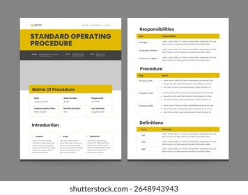 Standard Operating Procedure Template, Flyer Design, Statement Template Flyer 