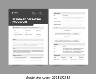 Standard Operating Procedure Template and Sop Template