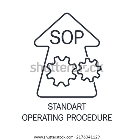 Standard operating procedure.SOP. Vector linear icon isolated on white background.