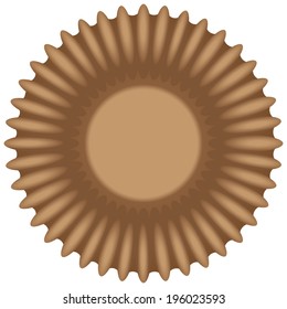 Standard paper cups for baking mini cupcakes. Vector illustration.