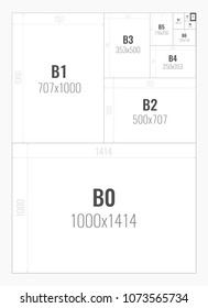 Standard paper sizes B series from B0 to B10