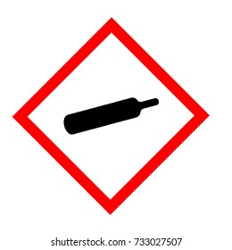 Standard Pictogam of Compressed Gas Symbol, Warning sign of Globally Harmonized System (GHS)