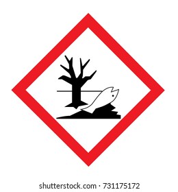 Standard Pictogam Of Environmental Hazard Symbol, Warning Sign Of Globally Harmonized System (GHS)