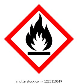 Standard Pictogam of Flammable Symbol, Warning sign of Globally Harmonized System (GHS)