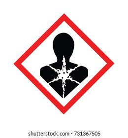 Standard Pictogam of Health hazard Symbol, Warning sign of Globally Harmonized System (GHS) vector ESP10