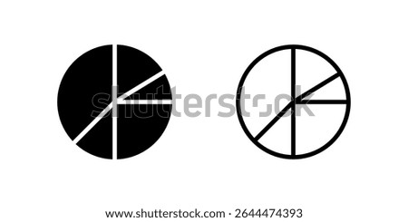 Standard pie chart icon for data analysis, statistics, and proportional representation. Ideal for reports, presentations, and infographics.