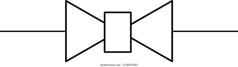 um símbolo de válvula de plugue padrão usado em diagramas de tubulação e instrumentação