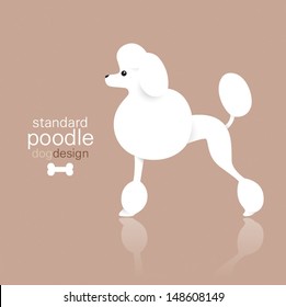 Standard poodle dog design on color background.