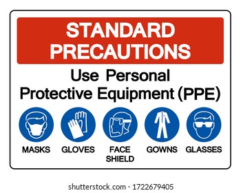 Standard Precautions Use Personal Protective Equipment Stock Vector ...