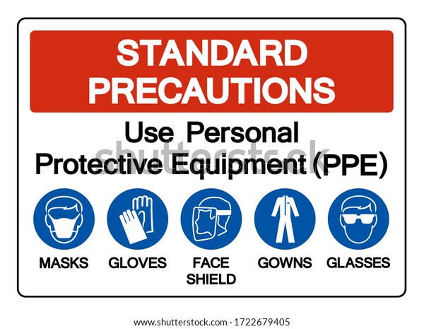 Standard Precautions Use Personal Protective Equipment Stock Vector ...