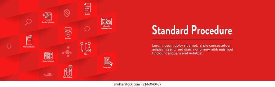 Standard Procedures Operating A Business - Manual, Steps, And Implementation Including Outline Icon Sop Web Header Banner