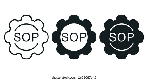 Standard Procedures for Operating, SOP icon. Illustration vector