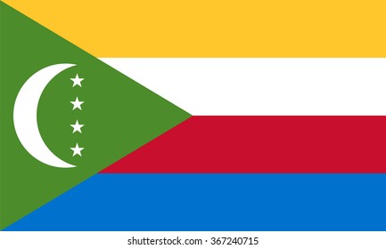 Standard Proportions and Color for The Comoros Flag