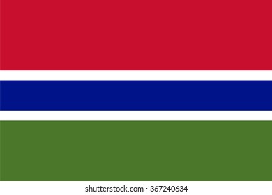 Standard Proportions and Color for The Gambia Flag