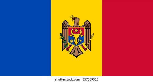 Standard Proportions and Color for Moldova Flag