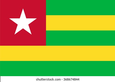 Standard Proportions and Color for Togo Flag