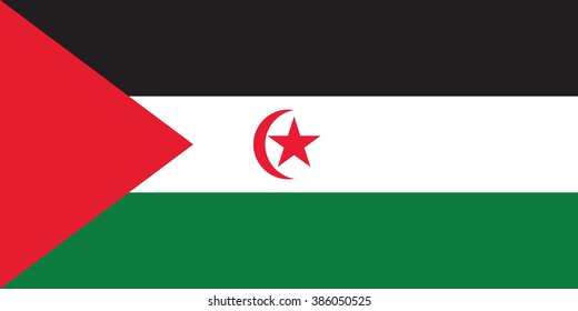Standard Proportions and Color for Western Sahara Official Flag