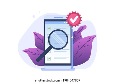 Standard for quality control, international certification concept. Vector illustration