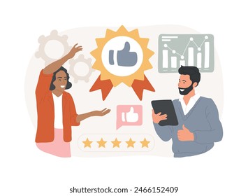 Standard for quality control isolated concept vector illustration. Quality standard control, international certification, material testing, scientific service, requirements vector concept.