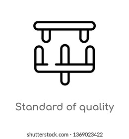 standard of quality vector line icon. Simple element illustration. standard of quality outline icon from zodiac concept. Can be used for web and mobile